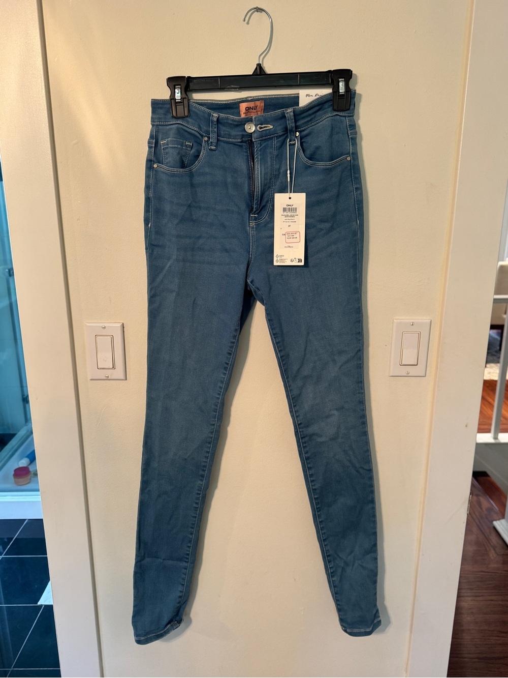 Only Mid-Rise Skinny Jeans - Blue
